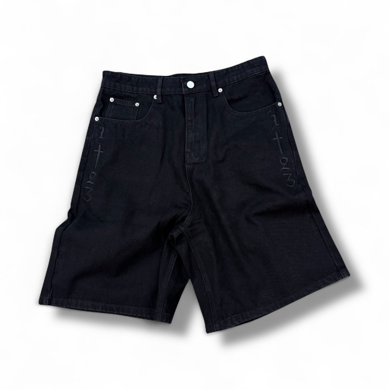 WON Black Denim Jort