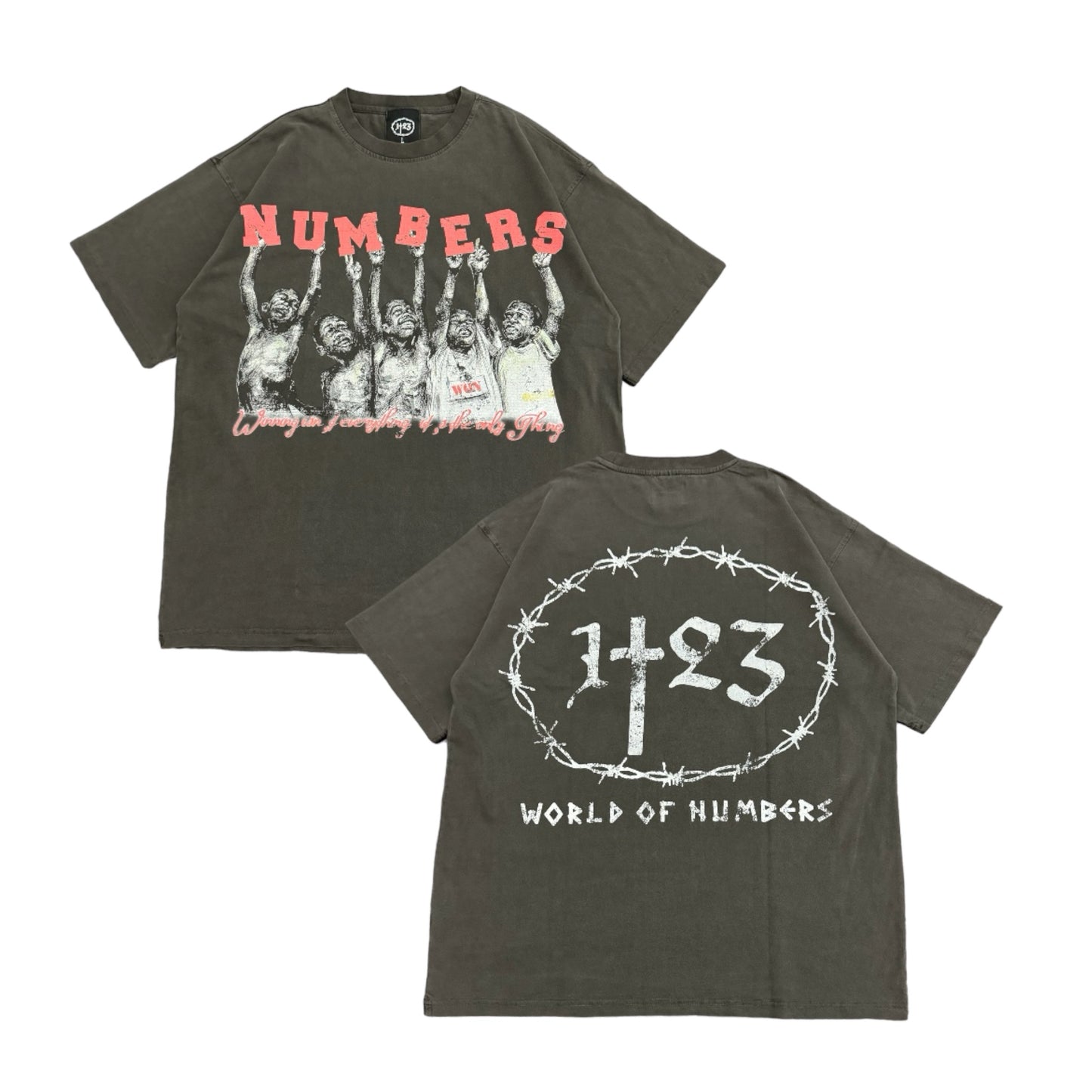 “NUMBERS WINNING” Dark Grey Short Sleeve Tee