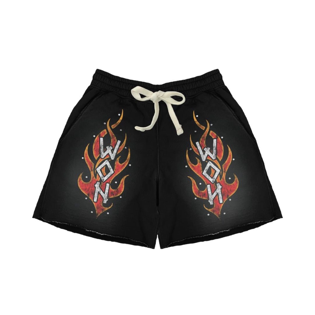 “FLAME” Washed Black Short